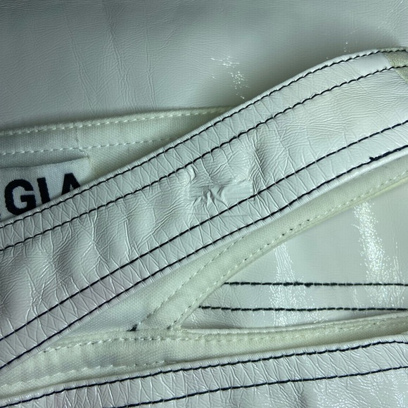 I.AM.GIA White High-Rise Faux Leather Straight Leg Pants. Size:L - Picture 14 of 16